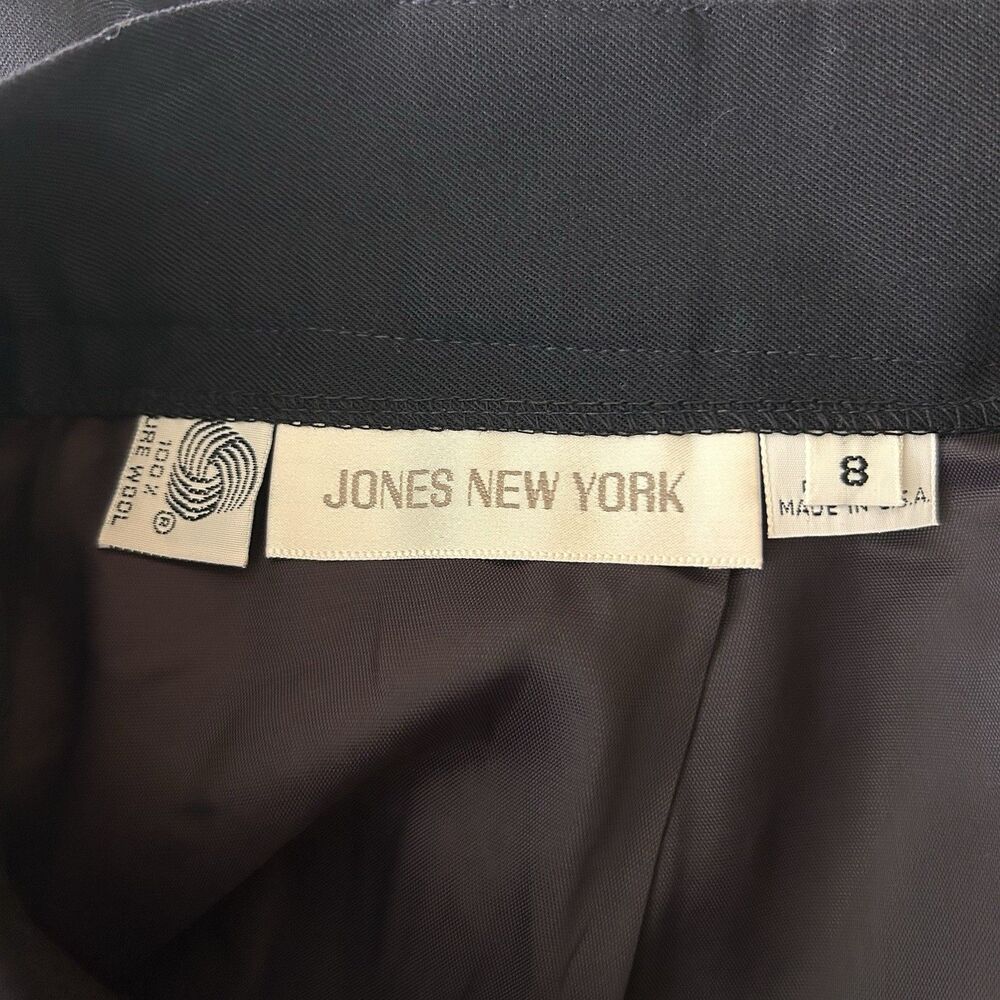 Vintage Jones New York 100% Pure Wool Size 8 Blue Skirt Pencil Lined Made USA - Picture 6 of 9